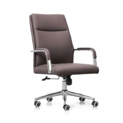 Fixed armrest low back pu swivel chair
